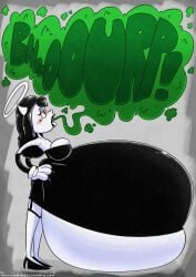 alice_angel belly bendy_and_the_ink_machine big_belly burp burp_cloud burping hands_on_hips huge_belly massive_belly