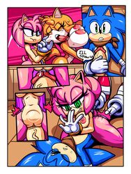 amy_rose big_breasts big_penis breasts canine cloudz comic domination exposed_torso female femdom footwear fox group group_sex handwear hedgehog huge_breasts huge_cock male mammal mostly_nude penis sex sonic_(series) sonic_boom sonic_the_hedgehog stomach_bulge superbunnygt threesome zooey_the_fox