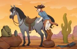 bigger_female cowboy furry horse jotun22 mare mare_pussy size_difference vaginal_penetration western