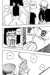 1boy1girl blowjob comic cum dialogue doujinshi female male mature_female nico_robin nude one_piece sanji sucking_penis tex text