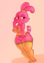 anormaluser anthro bottomless chowder_(series) clothed clothing female legwear nipple_outline panini panini_(chowder) pussy solo stockings