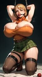 ai ai_art ai_assisted ai_generated ashley_graham big_breasts big_breasts bondage bondage_gear boobs_bigger_than_head bound bound_arms breasts breasts chains huge_breasts resident_evil shackled shackled_wrists shackles tied_up tits_bigger_than_head tits_out