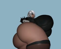 1girls android android_girl ass big_ass big_breasts big_breasts breasts breasts clothed clothed_female cymba_k female female_focus female_only huge_ass huge_boobs huge_breasts huge_butt light-skinned_female light_skin nier:_automata robot robot_girl robot_humanoid white_hair white_hair_female yorha_2b