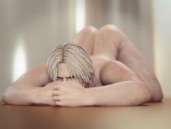 ass_up capcom dante dante_(devil_may_cry) devil_may_cry javiermicheal male male_only no_visible_genitalia nude nude_male solo solo_focus solo_male white_hair