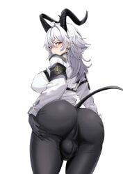 balls_under_clothes big_ass big_balls big_breasts camel_toe cameltoe clothed clothing futanari gloves horn horns skin_tight tagme tail white_hair wujack wuthering_waves zani_(wuthering_waves)