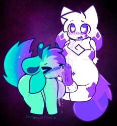 crystal_(kittydogcrystal) gradient_fur kissing_penis kittydogcrystal shooting_cum zeropoint_(kittydogcrystal)