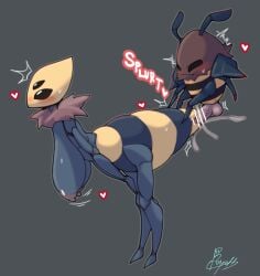 2025 4_eyes antennae_(anatomy) anthro areola arthropod arthropod_abdomen arthropod_abdomen_penetration bayonet_(artist) bee bent_over big_breasts biped bodily_fluids breasts censored duo english_text female heart_symbol hi_res hive_knight_(hollow_knight) hollow_knight hymenopteran insects male male/female motion_lines multi_eye neck_tuft nipples penetration penile penile_penetration queen_vespa side_view signature sound_effects sweat sweatdrop team_cherry text tuft