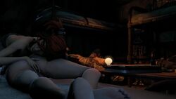 3d animated barefoot borderlands borderlands_2 cuddling fingering gaige_(borderlands) krieg krieg_(borderlands) maya_(borderlands) psycho_(borderlands) red_hair siren_(borderlands) sleep_molestation sleeping sound teasing video yuri zer0_(borderlands) zmsfm