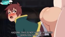 anal anal_sex animated annussymorussy anus anus_peek ass ass_focus balls big_ass big_butt blush bottomless bottomless_male cum cum_in_ass cum_inside dust_(konosuba) english_text femboy gay hyperlactation_(artist) kono_subarashii_sekai_ni_shukufuku_wo! longer_than_30_seconds looking_pleasured male male_focus male_only male_penetrated male_penetrating male_penetrating_male moaning moaning_in_pleasure open_mouth penetration penis_in_ass raytracingva satou_kazuma shorter_than_one_minute text video voice_acted yaoi