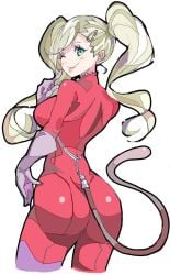 1girls ann_takamaki ass big_ass blonde_hair breasts breasts cleavage clothed clothing enpe looking_back persona_5 titjob