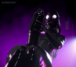 3d animated black_goo chaos_director_(fortnite) fortnite fortnite:_battle_royale futa_only futanari gas_mask goo goo_creature goo_girl goo_humanoid masturbation scarlena4