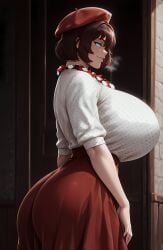 1girl 1girls ai_generated aroused beret big_ass big_breasts big_hips blue_eyes breasts brown_hair clair_obscur:_expedition_33 clothed clothed_female clothing curvaceous curvy curvy_body curvy_female curvy_figure enormous_ass enormous_breasts female female_focus female_only flower flower_collar french french_female gigantic_breasts glowing_eyes heavy_breathing huge_ass huge_breasts large_breasts looking_at_viewer medium_hair nunai short_hair skirt smile smiling smiling_at_viewer solo solo_female solo_focus sophie_(clair_obscur:_expedition_33) standing steam steamy_breath video_game video_game_character video_game_franchise video_games voluptuous voluptuous_female wide_hips