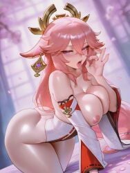 yae miko from genshin impact by slombert