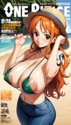 1girls ai_generated bikini clothing dosukebemgzn female female_only nami_(one_piece) one_piece