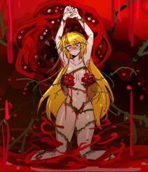 1girls 2d 2d_(artwork) 2d_artwork angry angry_expression angry_eyes arczaeon background blood blood_on_arm blood_on_arms blood_on_body blood_on_breasts don_quixote_(limbus_company) e.g.o_(project_moon) limbus_company long_hair long_hair_female looking_at_viewer plant project_moon red_eyes red_eyes_female tagme white-skin white-skinned_female white_skin white_skinned_female yellow_hair yellow_hair_female