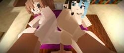 2girls ass ass_rub mine-imator minecraft minecraft_youtubers rubbing rubbing_pussy tagme video