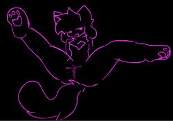 black_background furry furry_only kittydog_(species) kittydogcrystal pink_lineart