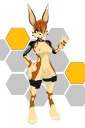 absurd_res adobe_illustrator_(artwork) anthro armor bandage bandage_on_face big_ears bionic_arm bionics breasts clothing cybernetic_arm cybernetic_limb cybernetics cyborg digital_media_(artwork) eyewear facial_tuft female genitals goggles hi_res holly_zanzibar lagomorph leg_pouch legwear leotard leporid machine mammal nipples nude nude_anthro nude_female paws portrait power_armor pussy rabbit shy-rotam solo thigh_highs tuft vector_art warfaremachine