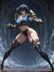 ai_generated bewitching_thighs big_breasts black_hair full_body high_heel_boots seo_jiwoo shu solo_leveling