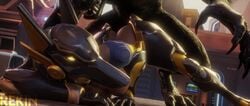 3d alternate_costume animated anubis_pharah areolae blender blizzard_entertainment boots breasts canine comandorekin dark-skinned_female dark_skin female from_behind male nipples no_sound overwatch pharah rekin3d sex straight video watchpoint:_gibraltar_(map) werewolf