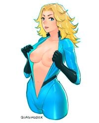 1girls 2d :p areolae artist_name blep blonde_hair blue_eyes bodysuit breasts clothing cropped_legs exposed_breasts fantastic_four female female female_only flashing flashing_breasts gloves invisible invisible_woman invisible_woman_(marvel_rivals) large_breasts long_hair looking_at_viewer marvel marvel_comics marvel_rivals medium_breasts navel nipples no_bra open_bodysuit open_clothes partially_invisible quasimodox simple_background smile solo sue_richards sue_storm tongue tongue_out unzipped white_background