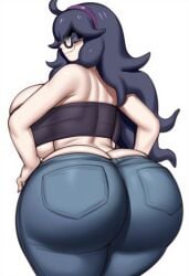 ai_generated ass ass_focus big_ass big_breasts breasts bubble_butt gigantic_ass gigantic_breasts grey_impact_(style) hex_maniac hips huge_ass huge_breasts jeans lubbasdump massive_ass massive_hips pokemon tight_clothing tubetop wide_hips