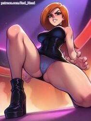 ai_generated big_breasts black_dress kim_possible panties red_hair red_head_zero