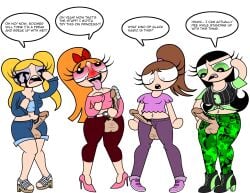 2020 4futas big_ass big_breasts black_hair blonde_hair blossom_(powerpuff_girls) blue_eyes blush blushing brown_hair bubbles_(powerpuff_girls) bunny_(powerpuff_girls) buttercup_(powerpuff_girls) cartoon_network comedy commission cum cute darkmanspectre erect_nipples female_to_futa fondling fondling_breasts fondling_own_breasts funny futanari futanari_transformation green_eyes humor looking_at_own_penis orange_hair pink_eyes ponytail powerpuff_girls purple_eyes tagme thick_thighs tongue tongue_out twintails veiny_penis