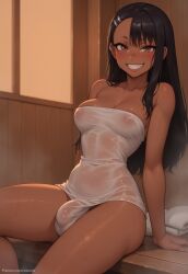 1futa 1futanari ai_generated ass big_ass big_breasts big_butt big_hips big_penis breasts brown_eyes bulge bulge_through_clothing cleavage dark-skinned_female dark_skin dick dickgirl ear_clip earrings eyebrows eyelashes fully_naked fully_nude futa_only futanari grin grinning grinning_at_viewer hair hands-free hayase_nagatoro huge_cock indoors lips long_hair looking_at_viewer makeup naked naked_futanari narrow_waist narrowed_eyes nipples nose nude nude_futa nude_futanari penis please_don't_bully_me,_nagatoro seducing seductive seductive_eyes seductive_gaze seductive_look seductive_mouth seductive_pose seductive_smile side_view sitting smile smile_at_viewer smiley_face smooth_balls smooth_penis smooth_skin solo solo_dickgirl solo_focus solo_futa solo_futanari tan_body tan_skin testicles towel velonix wet