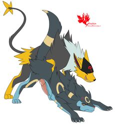 2boys anal duo eeveelution feral furry fusion gay hybrid interspecies jolly-jak jolteon luxray male male_only nintendo original_character pokémon_(species) pokemon pokemon_(species) pokemon_dppt pokemon_rgby sex umbreon video_games yaoi