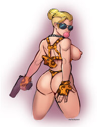 1girls 2d ass big_ass big_breasts blonde_hair breasts bubble_butt bubble_gum cassie_cage dog_tags female female_only glasses gloves gun_holster hair holster looking_back markydaysaid mortal_kombat mortal_kombat_x muscles muscular muscular_female nipples pawg shaved_side sketch solo sunglasses thong tinted_eyewear