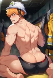 abs ai_generated ass biceps blue_lock breasts chest cum dick enormous_breasts firefighter gay huge_cock kunigami_rensuke muscular oriven pants pecs pectorals sex underwear
