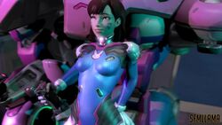 3d animated blizzard_entertainment bodysuit breasts cleavage d.va female female_only masturbation meka overwatch pussy_juice sex_machine sfmllama solo sound source_filmmaker vibrator video