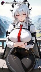 1girls 2025 ai_assisted ai_generated anime arm_under_breasts arms_under_breasts artist_name bangs big_breasts big_breasts big_breasts big_chest black_gloves breast breast_hold breasts breasts breasts bust busty chest cross cross_earrings crossed_arms earrings explicit female gloves hair_between_eyes hi_res high_quality high_resolution highres jacket jewelry large_breasts long_hair looking_at_viewer mole mole_under_eye necktie ocean patreon patreon_username piercing red_eyes shirt silver_hair sitting skypassion smile solo stable_diffusion water watermark wuthering_waves zani_(wuthering_waves)