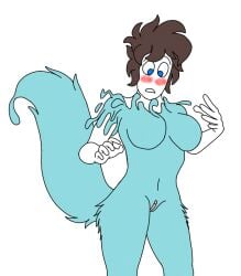 anal anal_sex big_breasts black_bottomwear black_clothing black_pants blue_eyes blue_latex blue_latex_(changed) blue_tail blush bodily_fluids bottomwear breasts brown_hair canid canine changed_(video_game) clothing cum cum_drip dildo dildo_in_ass dildo_insertion dripping exclamation_point female forced forced_transformation fox gender_transformation genital_fluids genitals goo_transformation hair human latex latex_clothing latex_skinsuit lin_(changed) male mammal mtf_transformation nude nude_female nude_male object_in_ass pants penetration penis pussy sex_toy sex_toy_in_ass sex_toy_insertion shocked sinful_drawz skinsuit slime solo tail tight_clothing torn_clothing transformation vaginal_penetration white_body white_penis