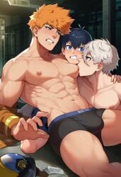 abs ai_generated ass biceps blue_lock breasts chest cum dick enormous_breasts female firefighter gay huge_cock isagi_yoichi kunigami_rensuke male muscular nagi_seishiro oriven pants pecs pectorals penis sex underwear