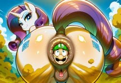 ai_generated anal_insertion anal_vore anus ass ass_focus asshole blush crying fart fart_cloud fart_fetish female female_domination femdom from_below giantess giantess_vore horse human_dildo humiliation living_insertion living_sex_toy luigi male mario_(series) my_little_pony naked outside pony presenting punishment pussy rarity_(mlp) submissive submissive_male suffering sweating torture trapped trapped_in_butt uncensored up_close vore