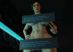 3d busty female female_only fishnet fishnet_dress fishnets hourglass_figure lara_croft lara_croft_(survivor) mrm00n tagme tomb_raider tomb_raider_(survivor) wide_hips