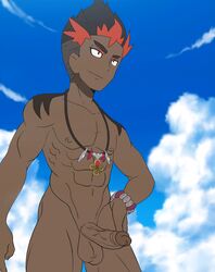 1boy abs dark-skinned_male dark_skin dhlinez dickhead_edits dickheadz334 edit kiawe_(pokemon) male male_only penis pokemon pokemon_sm screencap screenshot screenshot_edit solo veins veiny_penis