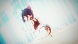 blacked blacked_clothing blue_archive earrings feet kazusa_(blue_archive) middle_finger queen_of_spades queen_of_spades_tattoo smirk solo solo_focus spade_tattoo tagme tattoo_on_butt tattoo_on_face