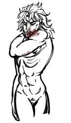 blood_on_face blood_splatter cuntboy cuntboy_only dio_brando intersex jojo's_bizarre_adventure jojo_no_kimyou_na_bouken male muscular muscular_male phantom_blood pubic_hair pussy transgender transgender_male vagina vampire