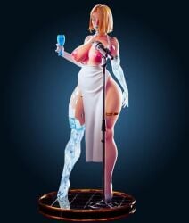 1girls 3d blonde_female blonde_hair blue_eyes breasts breasts_out curvy emma_frost emma_frost_(marvel_rivals) female figurine large_breasts marvel marvel_rivals milf nipples statue topless topless_female white_queen wine_glass x-men