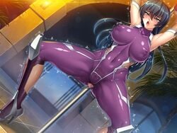 anus blush candle censored female game_cg igawa_asagi kagami_hirotaka long_hair open_mouth pole pussy pussy_juice taimanin_(series) taimanin_asagi taimanin_asagi_zero trembling wet wet_clothes