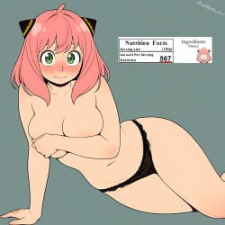 1female 1girls 2d_(artwork) aged_up anya_forger digital_drawing digital_drawing_(artwork) green_eyes nude_female pink_hair simple_background solo solo_female spy_x_family tagme