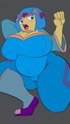 2025 belly big_belly big_breasts blue_eyes blue_hair breasts commission commissioner_upload huge_belly huge_breasts jewelry mama_ophelia necklace penlink rose_gold round_belly sketchian_multiverse