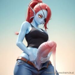 ai_generated cum cum_explosion cumshot futa_focus futa_solo futanari handjob intersex jerking jerkingoff masturbation no_sound penis semen solo solo_futa tagme undertale undyne video