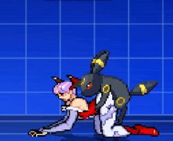 animated artist_request capcom clothed_sex clothing darkstalkers flat_chest human lilith_aensland m.u.g.e.n male_pokemon/female_human nintendo pixel_art pokemon pokemon_(species) pokephilia snk sprite_art umbreon zoophilia