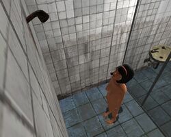 1girls 3d completely_nude completely_nude_female female female_only garry's_mod human human_female human_only naked nipples nude nude_female scout's_mother shower smile solo stukedrong team_fortress_2 valve