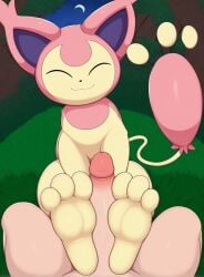 ai_generated feet foot_fetish foot_play footjob happy nintendo pawjob paws pokemon pokemon_(species) pov skitty trainer uncensored