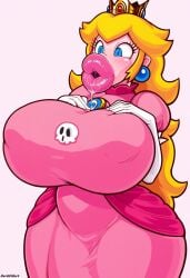 1girls ai_generated bimbo bimbo_lips bimbofication blonde_hair breasts clothing crown darkeffect dress female gigantic_breasts huge_breasts human large_breasts lipstick long_hair mario_(series) massive_breasts nintendo pink_dress pink_lips plump_lips princess princess_peach royalty saliva solo solo_female solo_focus white_background